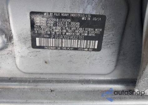 2015 Subaru Impreza 2.0I Premium z USA, uszkodzony, nr VIN JF1GJAC65FH002781